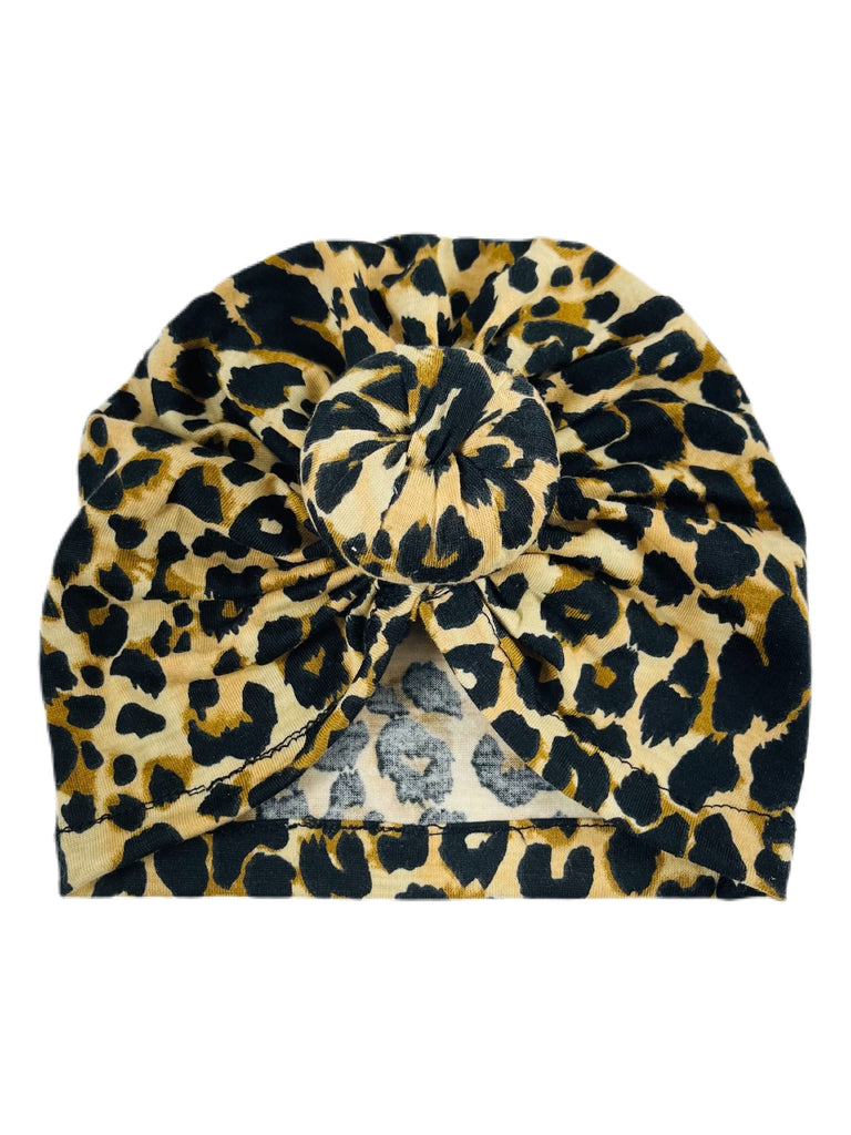 Cheetah Print Donut Knot Turban “Kitty Cat”